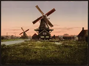 Wind Mills Prints: Two windmills, Holland