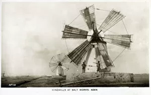 Aden Gallery: Windmills at the Salt Works - Aden, Yemen