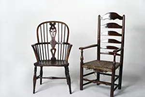 Windsor armchair and ladder-back armchair