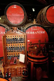 Wine Prints: Wine bottles and casks, D Oliveiras Lda, Madeira, Portugal