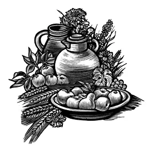 Wine and fruit