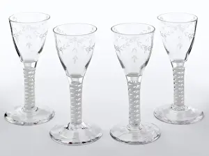 Four wine glasses