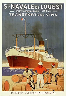 Steam Ships Collection: Wine shipping poster