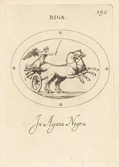 Roman Goddess Prints: Winged figure of Victoria driving a biga