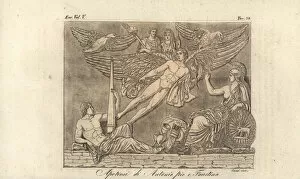 Antoninus Gallery: A winged genius carries Emperor Antoninus Pius to heaven
