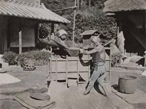 Dust Gallery: Winnowing of sifting tea to remove dust and debris, Japan