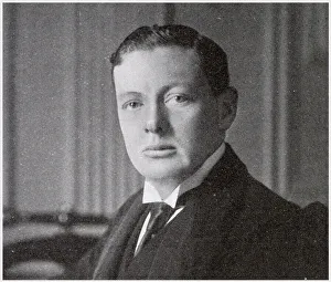 Boer Prints: Winston Churchill (1874 - 1965), young Winston, during the Boer War. Date: 1899