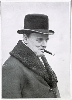 Winston Churchill (1874 - 1965), British statesman, soldier, and writer who twice served as Prime Minister of the United Kingdom At the General Election he was defeated at Leicester by Mr