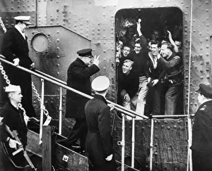 Sailors Prints: Winston Churchill arriving in America, 1943