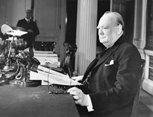 Announced Prints: Winston Churchill Cabinet Room 10 Downing Street