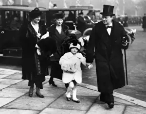 Winston Churchill with daughter C. 1914