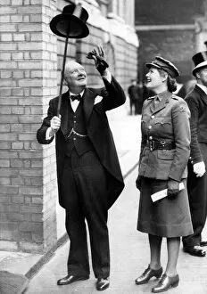 1943 Collection: Winston Churchill and daughter, Mary Soames 1943