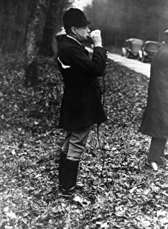 Winston Churchill hunting wild boar, drinking Winston Churchill hunting wild boar, drinking