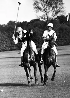 Winston Churchill playing polo