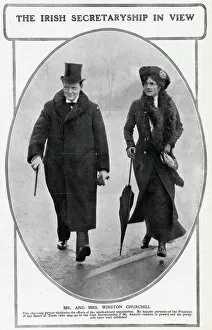 Images Dated 22nd May 2017: Winston Churchill with wife Clementine Churchill 1910