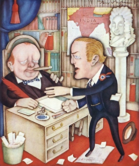 Images Dated 2nd September 2016: Winston and Randolph Churchill by Tony Wysard