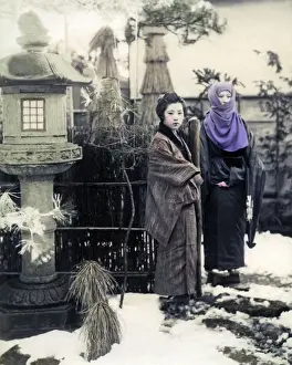 Winter costume in snow, Japan
