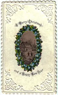 Nots Prints: Winter scene on a Christmas and New Year card