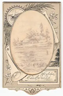Winter scene on a German Christmas card