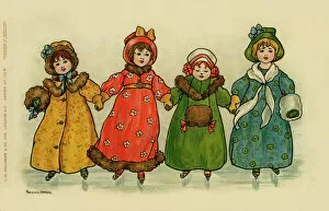 Images Dated 15th August 2017: Winter scene. Girls skating
