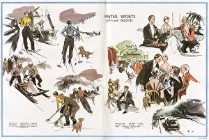 Indoors Prints: Winter Sports Out and Indoors by Francis Marshall