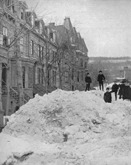 Winter street in Montreal, Canada