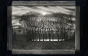 Symbolism Prints: Winterlicher Weiher by Fidus