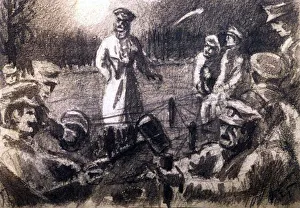Commanding Collection: RE wiring party in front of the trenches, WW1