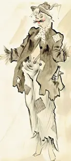 Sketches Prints: Wiskers Face - Murrays Cabaret Club costume design
