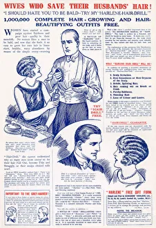 Balding Prints: Wives who save their husbands hair! Date: 1925