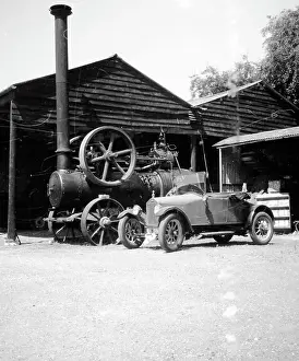 Wolseley Prints: Wolseley 10hp Roadster KE 5111 and Marshall Portable Engine