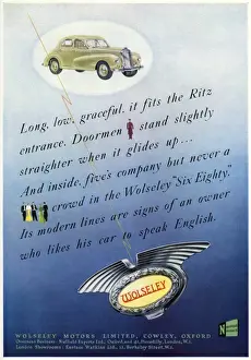 Wolseley car advertisement, 1950