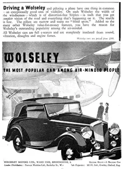 Motors Prints: Wolseley Cars 1938 Advert