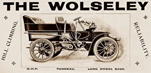 Veteran Prints: Wolseley veteran car advertisement, early 1900s