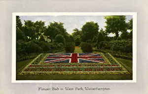 Wolverhampton Prints: Wolverhampton, Staffordshire - Patriotic Flowerbed Planting