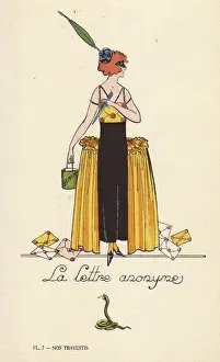 Handcoloring Prints: Woman in the anonymous letter costume