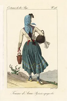 Pyrenees Collection: Woman of Aran, Catalonia, Spanish Pyrenees, 19th century