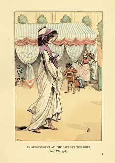 Appointment Gallery: Woman arriving for an appointment at the Cafe des