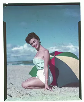 Woman on Beach / 1950S