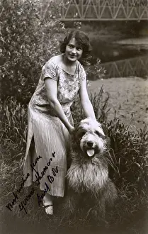 Scruffy Prints: Woman with Bearded Collie