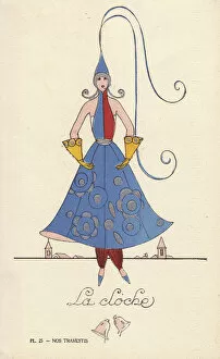 Belltower Collection: Woman in bell fancy dress costume, la cloche