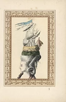 Curls Collection: Woman in the Belle Poule hairstyle, 1778