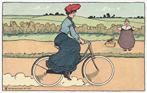 Speeding Prints: Woman on a Bicycle