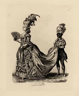 Modes Collection: Woman with black page, era of Marie Antoinette