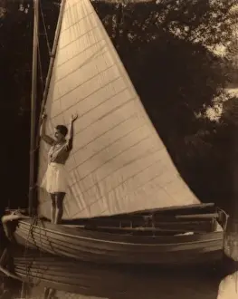 Woman, boat and sail, 1930s