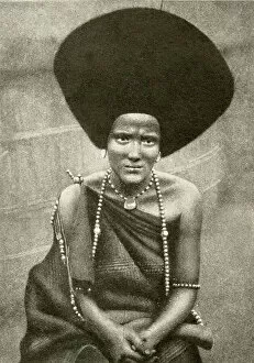Abyssinia Gallery: Woman with built-up hair, Abyssinia (Ethiopia), East Africa