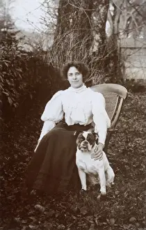 Woman with Bulldog