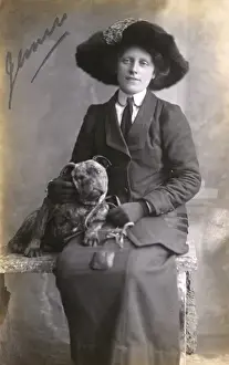Woman with Bulldog