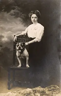 Woman and her Bulldog