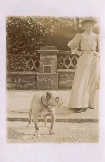 Woman with Bulldog